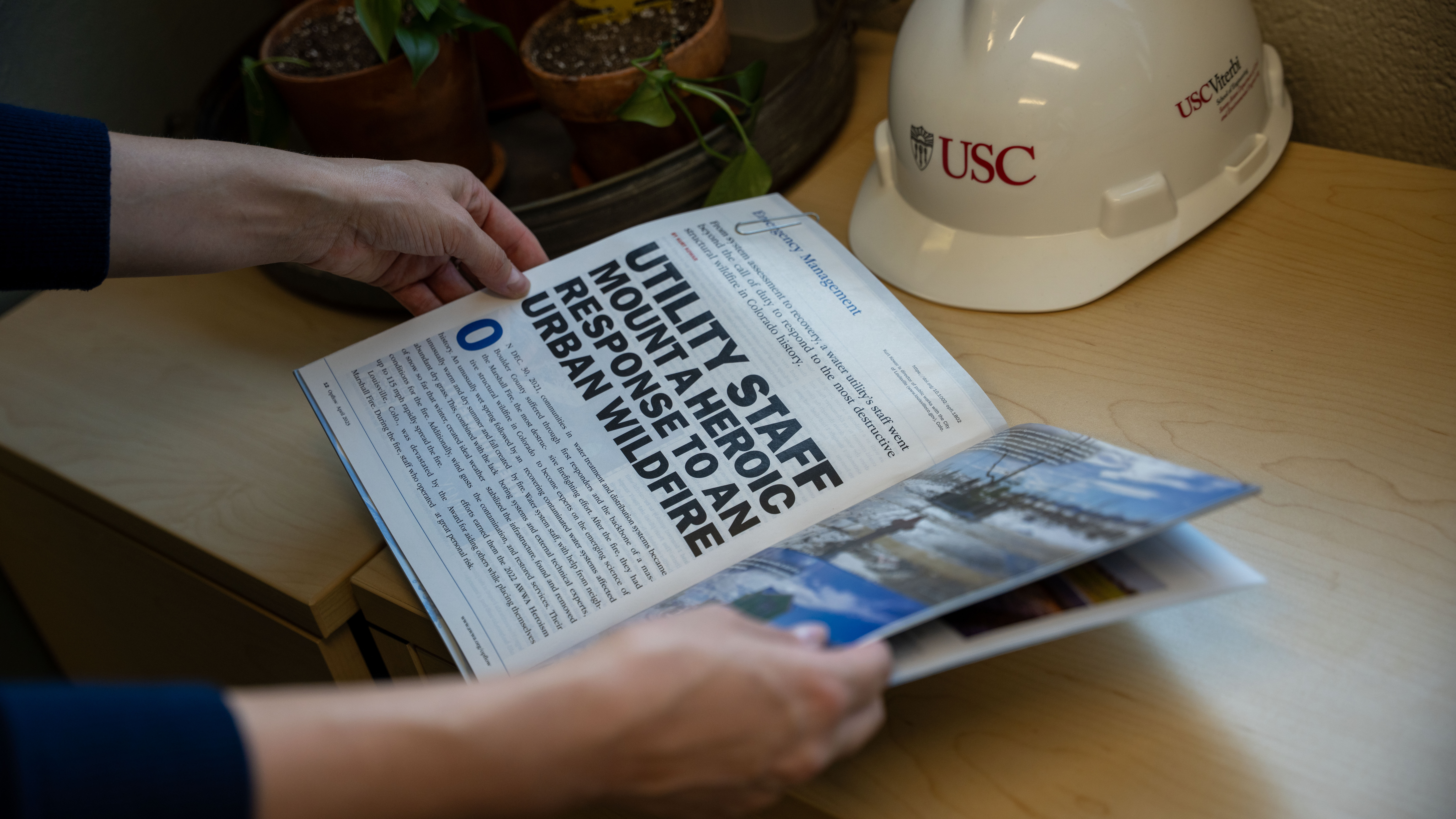 Close up of a magazine article entitled 